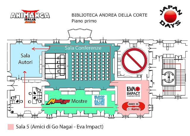 Japan Days 2020 - Mappa con stand EVA IMPACT e mostra Blood Type: Blue Water - Nadia × Evangelion Exhibit