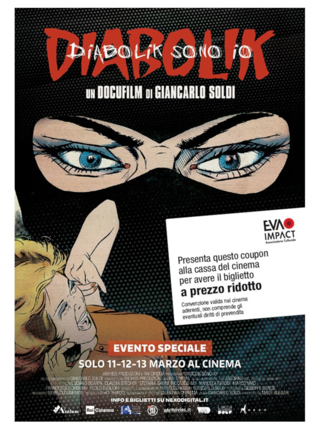 Coupon per un biglietto a tariffa ridotta per Diabolik sono io