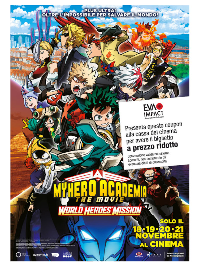 Coupon per un biglietto a tariffa ridotta per My Hero Academia - The Movie: World Heroes’ Mission