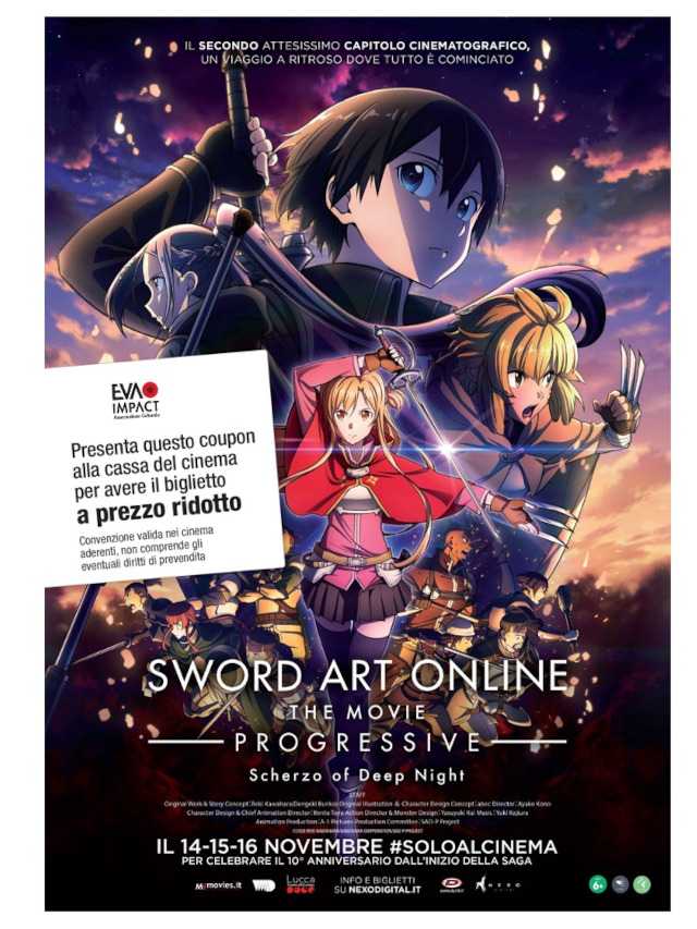 Coupon per un biglietto a tariffa ridotta per Sword Art Online Progressive: Scherzo of Deep Night