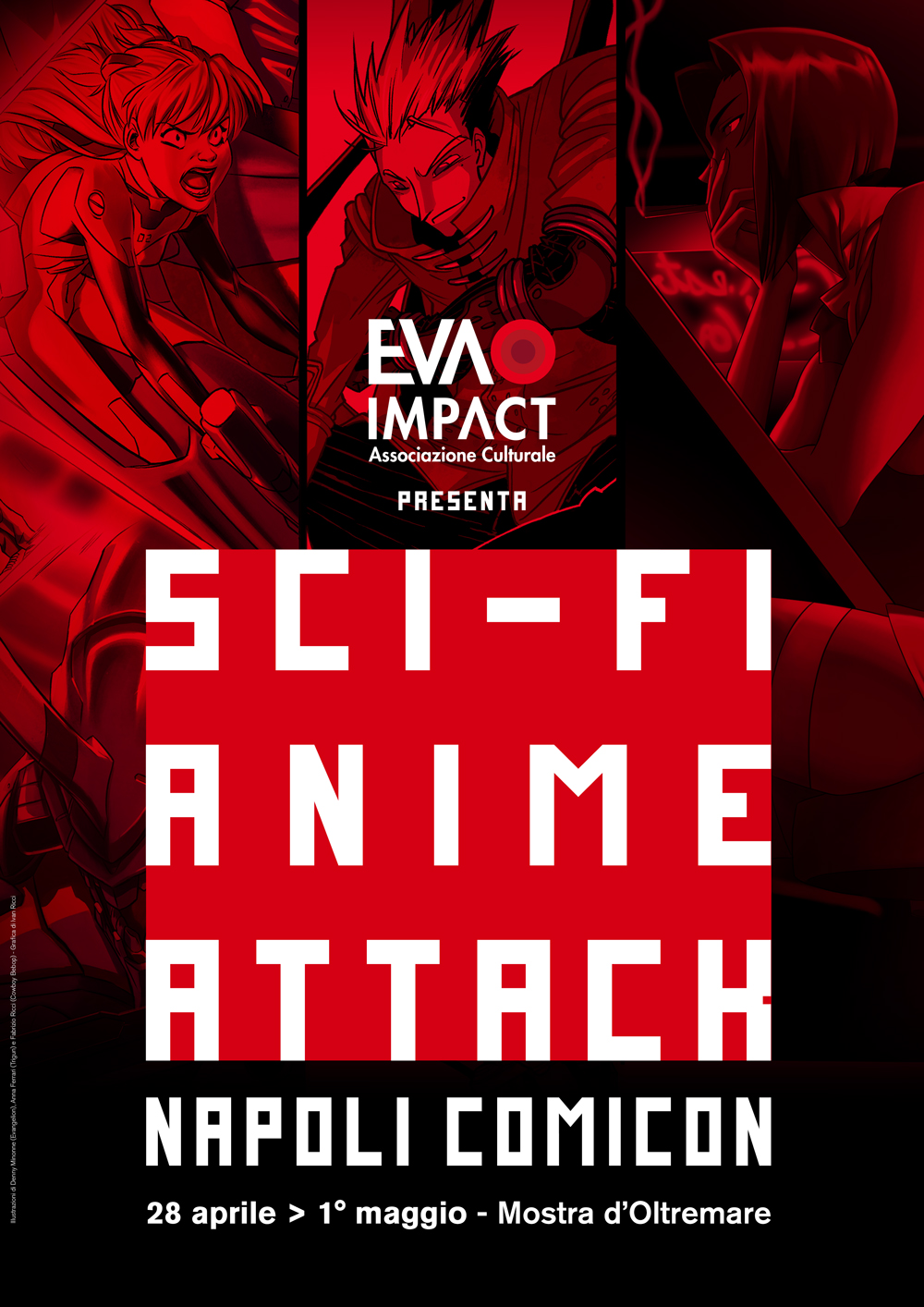 Mostra tributo itinerante Sci-Fi Anime Attack - Evangelion, Cowboy Bebop e Trigun a Napoli Comicon